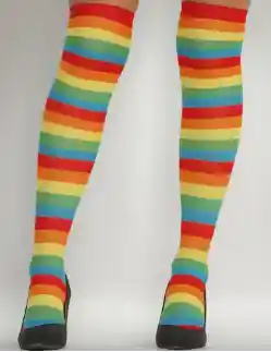 Media Lisa Diseño Payaso A Rayas De Colores Para Halloween Para Mujer