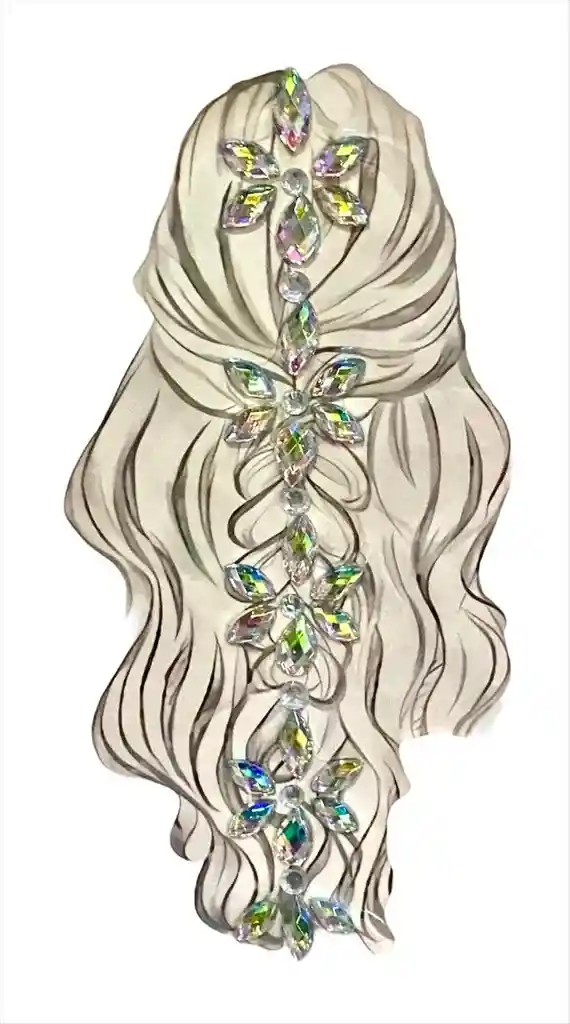 Gemas Piedras Adhesivas Para Cabello Hora Loca Carnaval Halloween Wz-2095