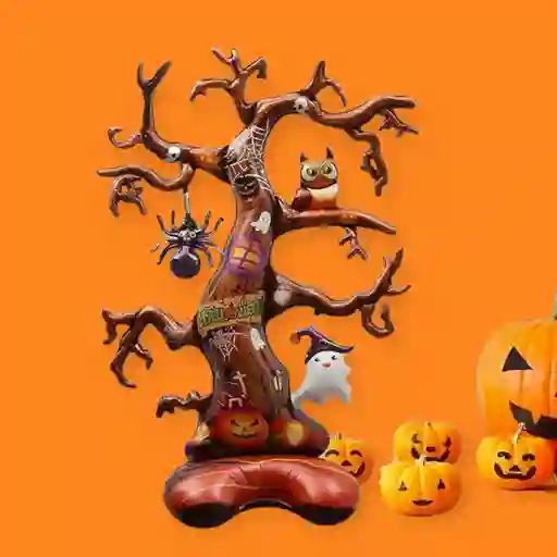 Globo Metalizado Árbol Gigante 4d Halloween