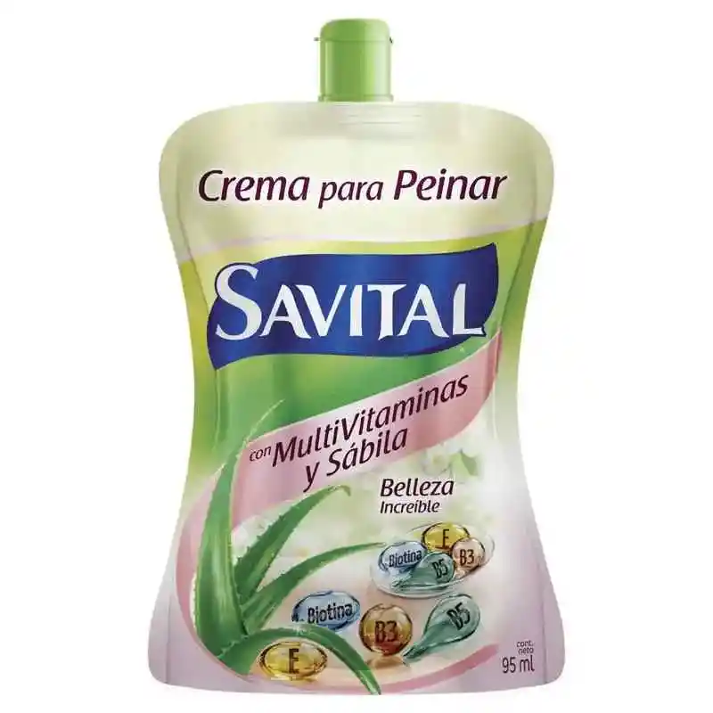 Crema Para Peinar Savital Multivitaminas Y Sábila Doypack 95 Ml