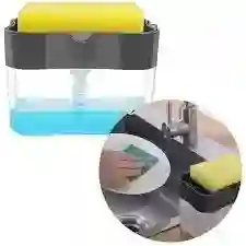 Dispensador Automático De Jabón Para Cocina 1pc - Adición Fácil De Líquidos, Soporte Para Cepillo De Lavado