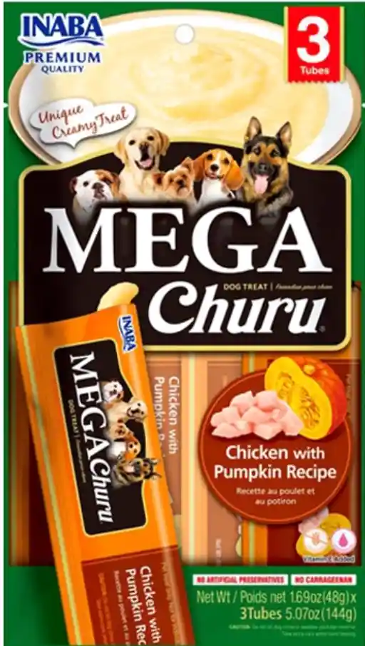 Dog Mega Churu Chicken With Pumpkin Recipe / Bolsa X 3 Unidades X 48 G