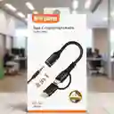 Adaptador 2 En 1 Lightning/ Tipo C A Audio Para Teléfono