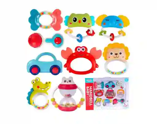 Set De Maracas Sonajeros X9 Uni Estimulacion Bebe Niño Niña