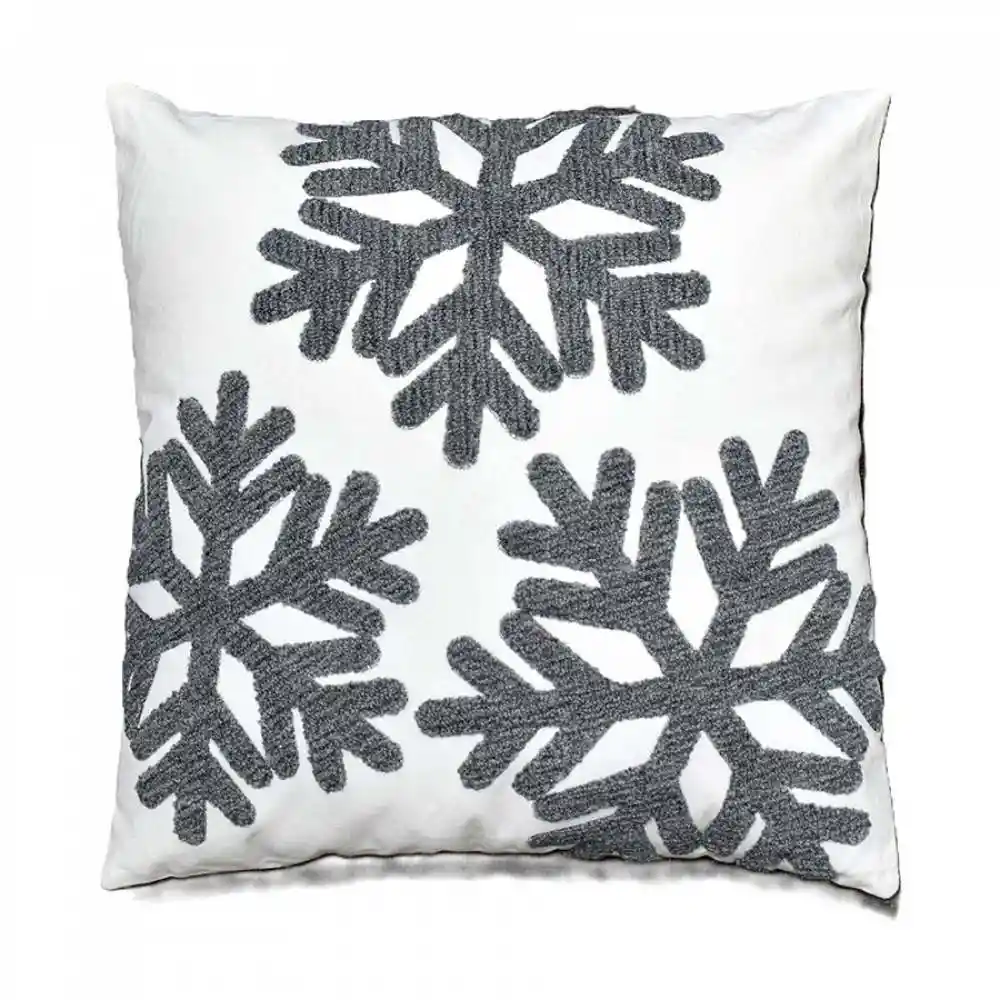 Cojin Expressions Copo Nieve 45x45cm Plateado Algodon