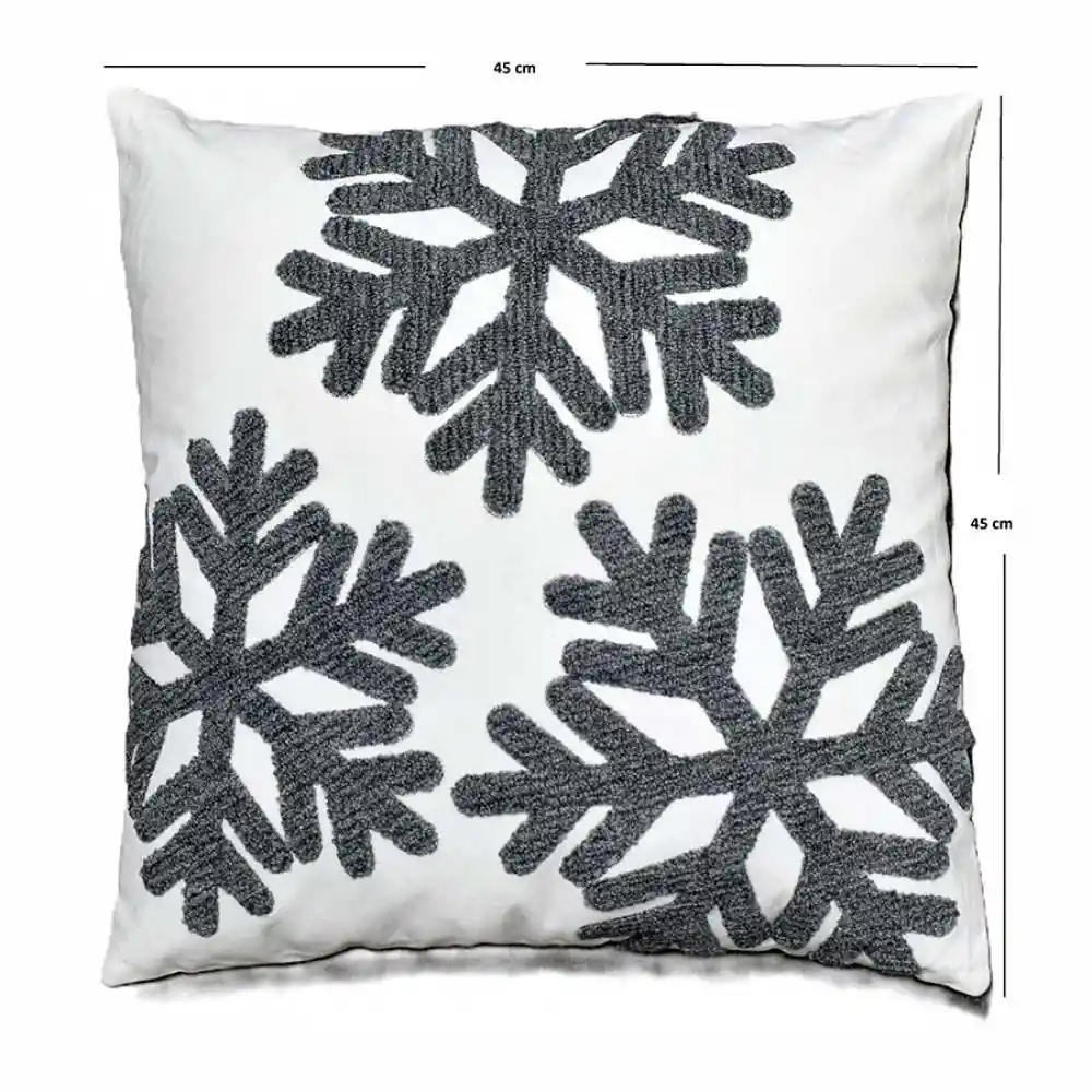 Cojin Expressions Copo Nieve 45x45cm Plateado Algodon