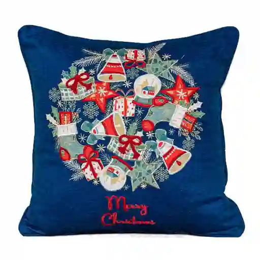 Cojin Expressions Merry Christmas Esfe 45x45cm Azul