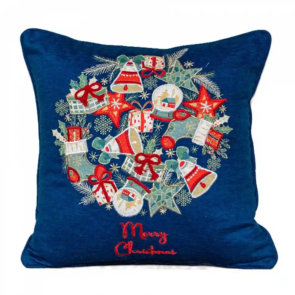 Cojin Expressions Merry Christmas Esfe 45x45cm Azul