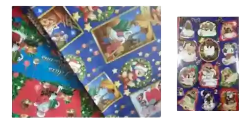 Papel Regalo Navidad X 30 Und + 30 Tarjetas De / Para