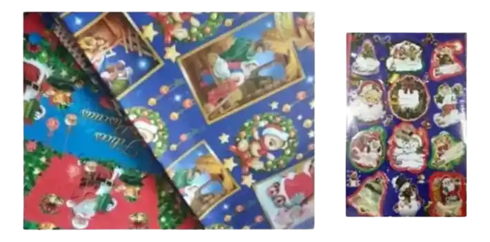 Papel Regalo Navidad X 30 Und + 30 Tarjetas De / Para