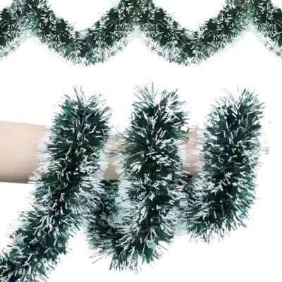 Guirnalda Navideña 5 Metros X3 Und Verde Puntas Blancas