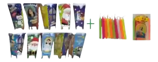 Set 10 Faroles Navideños + 10 Velitas Surtidos