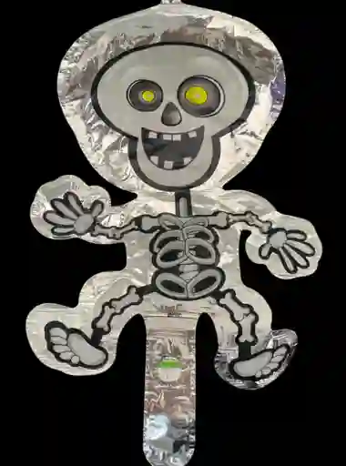 Bomba Globo Metalizado Haloween Diseño De Esqueleto Huesos Para Decoracion De Fiestas Niño O Hombre O Mujer