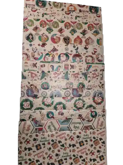 Papel Kraft Regalo Estampado Navidad X 30 Unidades