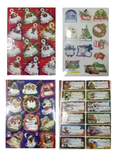 Tarjeta Adhesiva Navidad Marcar Regalo Hoja X 12 Tarjeticas