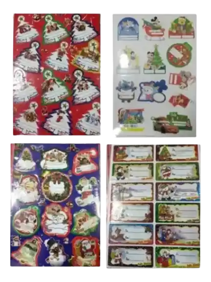 Tarjeta Adhesiva Navidad Marcar Regalo Hoja X 12 Tarjeticas