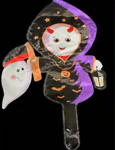 Bomba Globo Metalizado Haloween Diseño De Bruja Brujita Con Fantasma Para Decoracion De Fiestas Niño O Hombre O Mujer