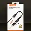 Adaptador 2 En 1 Lightning/ Tipo C A Audio Para Teléfono