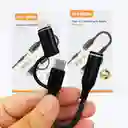 Adaptador 2 En 1 Lightning/ Tipo C A Audio Para Teléfono