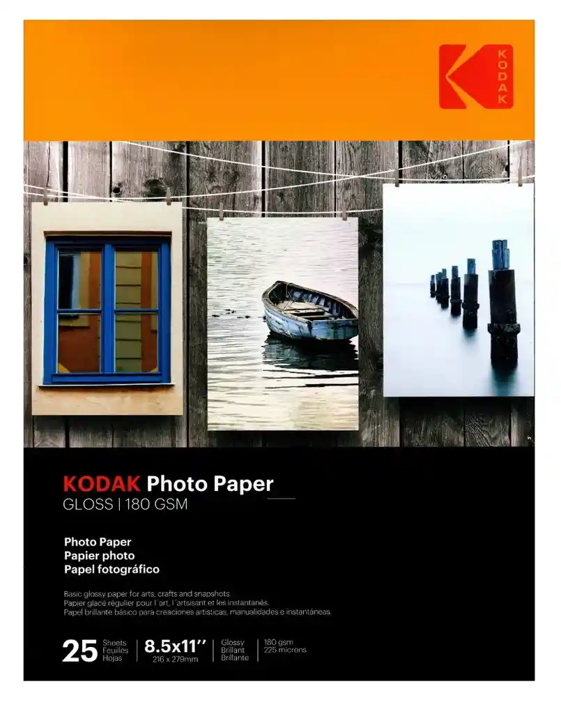 Papel Fotográfico Kodak Tamaño Carta A4 X 25 Hojas 180g Impresión De Fotos Brillante