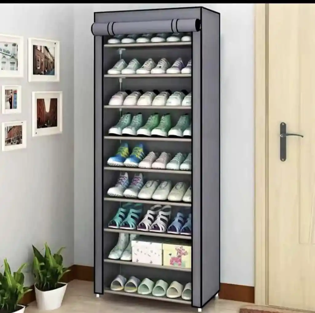 Zapatero Organizador Zapatos Closet 27 Pares 9 Niveles Topon Color Negro