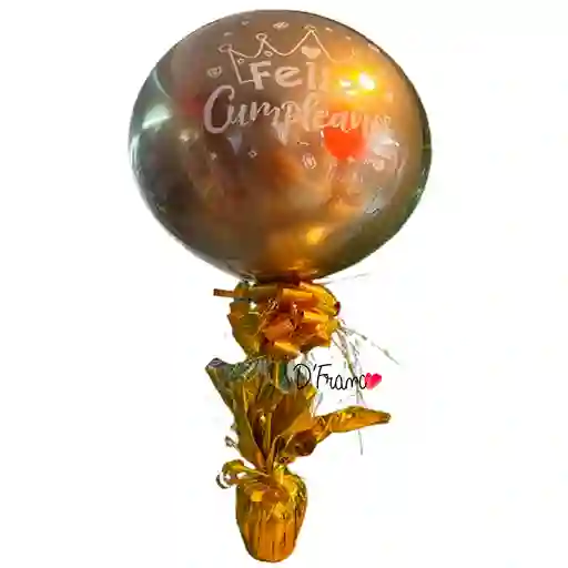 Globo Cumpleaños Dorado Centro De Mesa