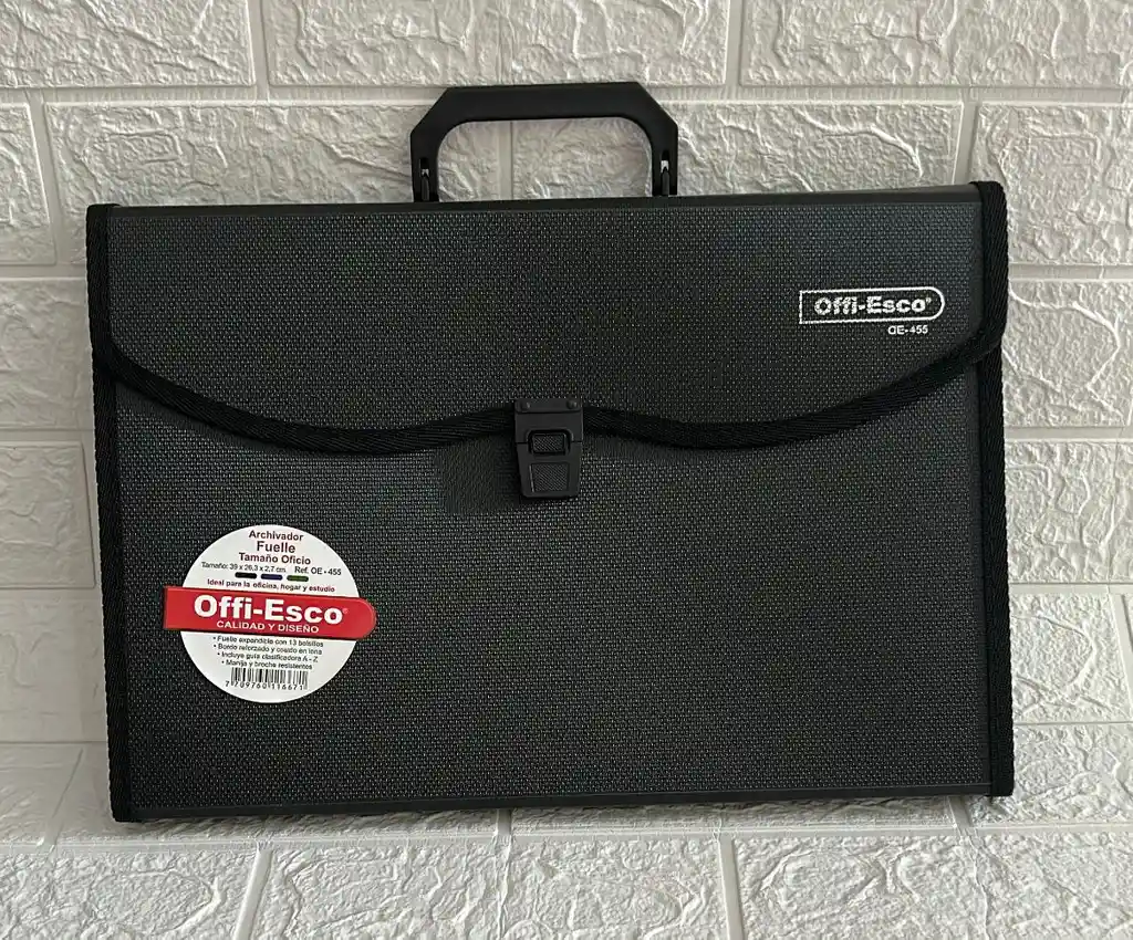 Carpeta Archivador 13 Bolsillos Oficio Negra