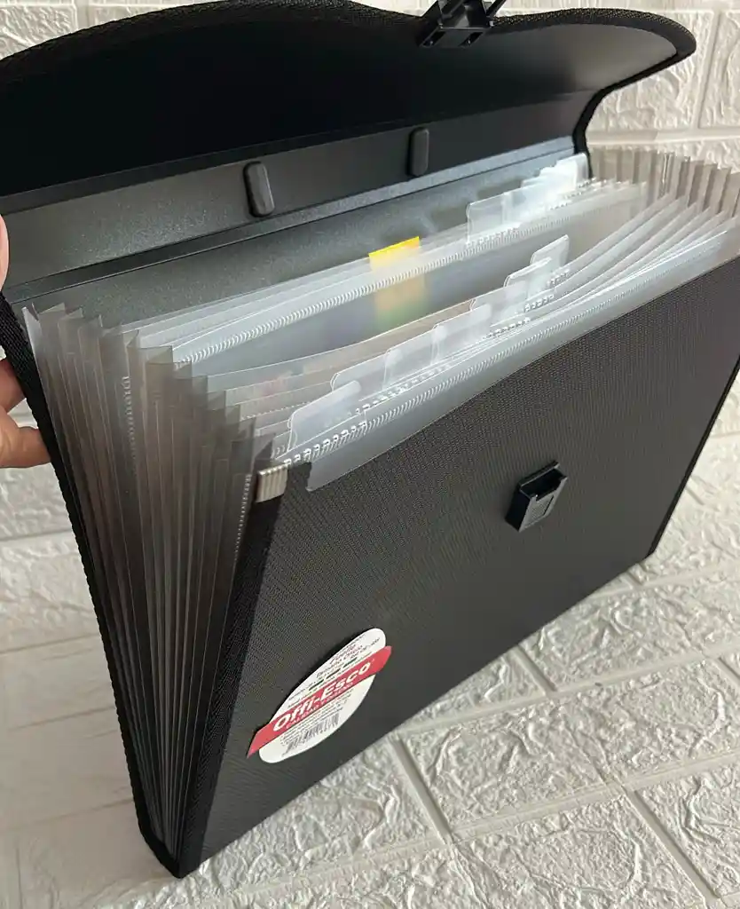 Carpeta Archivador 13 Bolsillos Oficio Negra