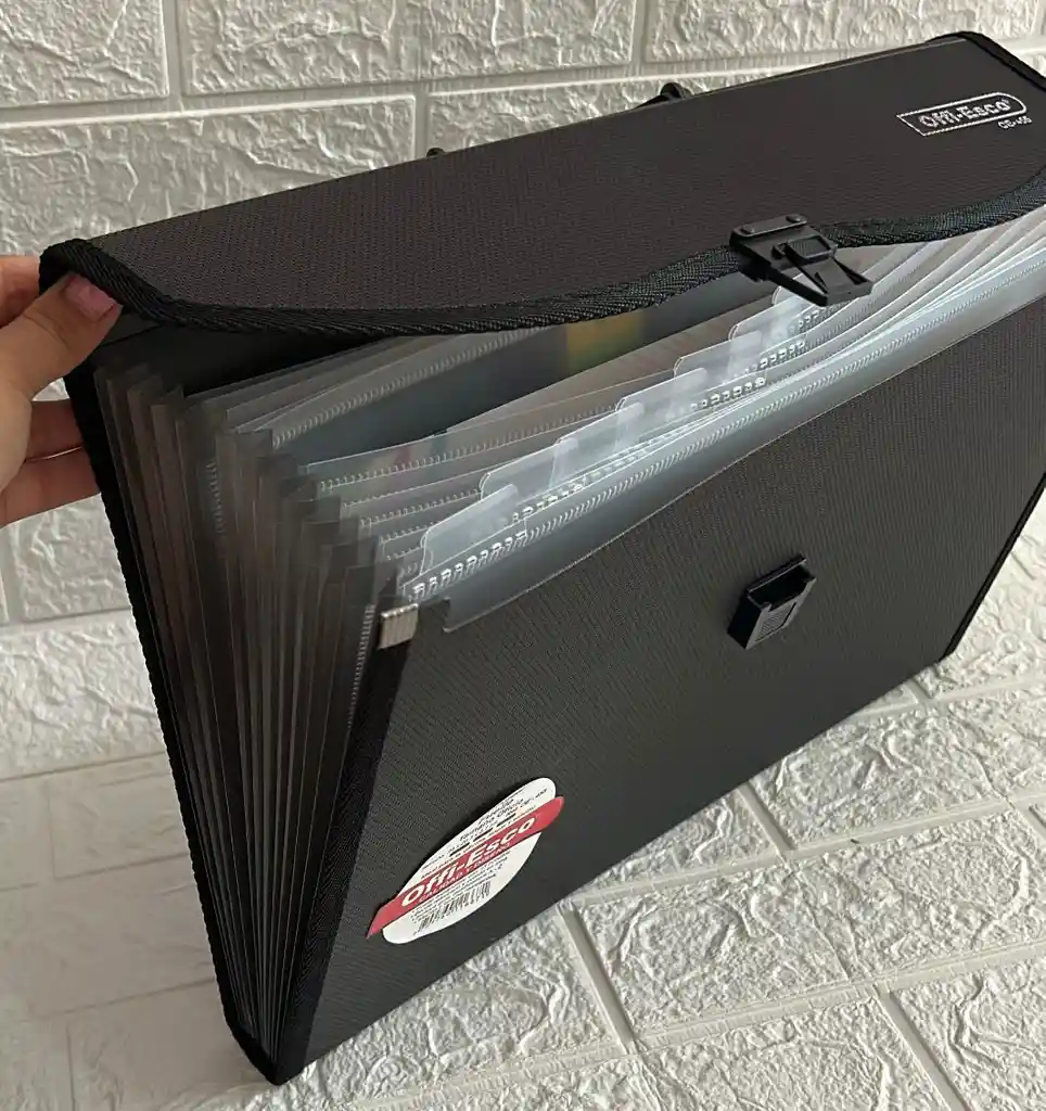 Carpeta Archivador 13 Bolsillos Oficio Negra