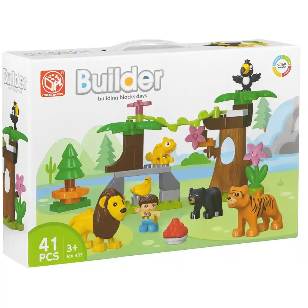 Bloques De Construcción Zoológico 41 Piezas Para Niños