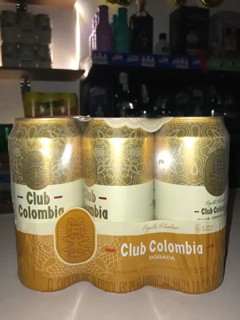 Six Pack Cerveza Club Colombia Dorada Lata 473 Ml