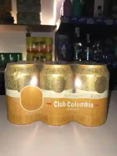 Six Pack Cerveza Club Colombia Dorada Lata 330 Ml