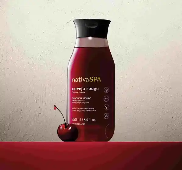 Jabón Liquido Corporal Cereza Roja 200ml Nativa Spa