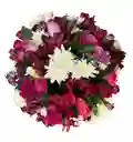 Caja Blanca Con Rosas Y Flores Rojas