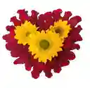 Caja Corazón Con Girasoles Y Rosas Rojas