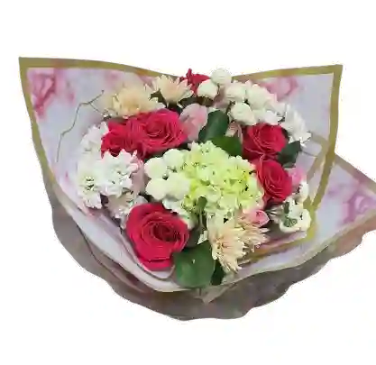 Ramo Elegante Con Rosas Y Hortensias