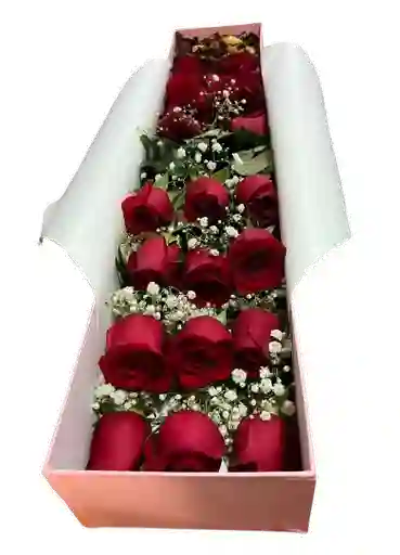 Caja Romántica Con Rosas Y Pétalos