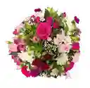 Caja Roja Con Rosas Y Margaritas