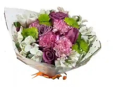 Ramo Pastel Con Rosas Y Alstroemerias