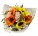 Ramo Alegre De Girasoles Y Claveles