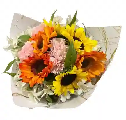 Ramo Alegre De Girasoles Y Claveles