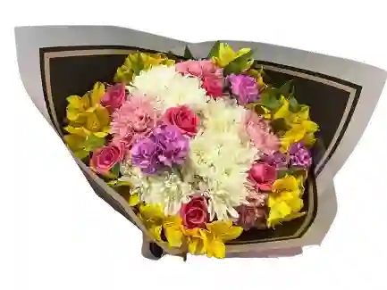 Ramo Colorido Con Rosas Y Flores Mixtas