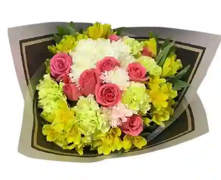 Ramo Elegante Con Rosas Y Claveles