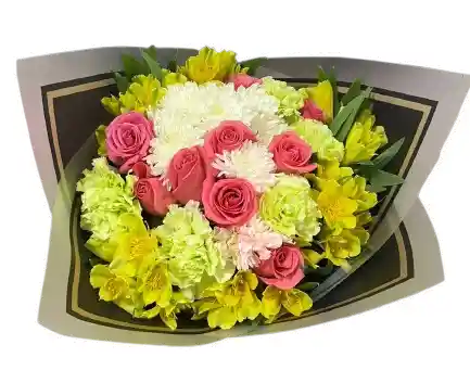 Ramo Elegante Con Rosas Y Claveles