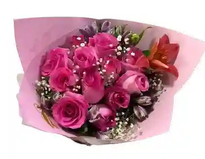 Ramo Romántico De Rosas Fucsia