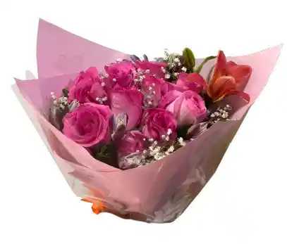 Ramo Romántico De Rosas Fucsia