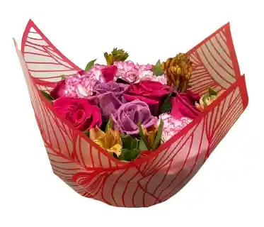 Ramo Vibrante De Rosas Y Claveles