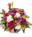 Arreglo En Base Con Rosas Y Flores Mixtas