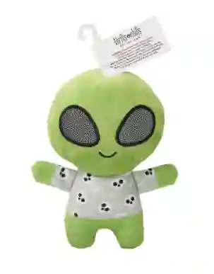Thrills & Chills Squeaker Vinyl Cat Dog Toy Plush Alien Bin