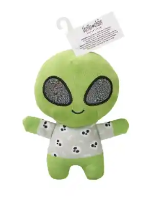 Thrills & Chills Squeaker Vinyl Cat Dog Toy Plush Alien Bin